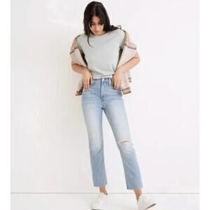 Madewell The Perfect Vintage Jean in Coney Wash: Destroyed Edition Sz 26 NWT